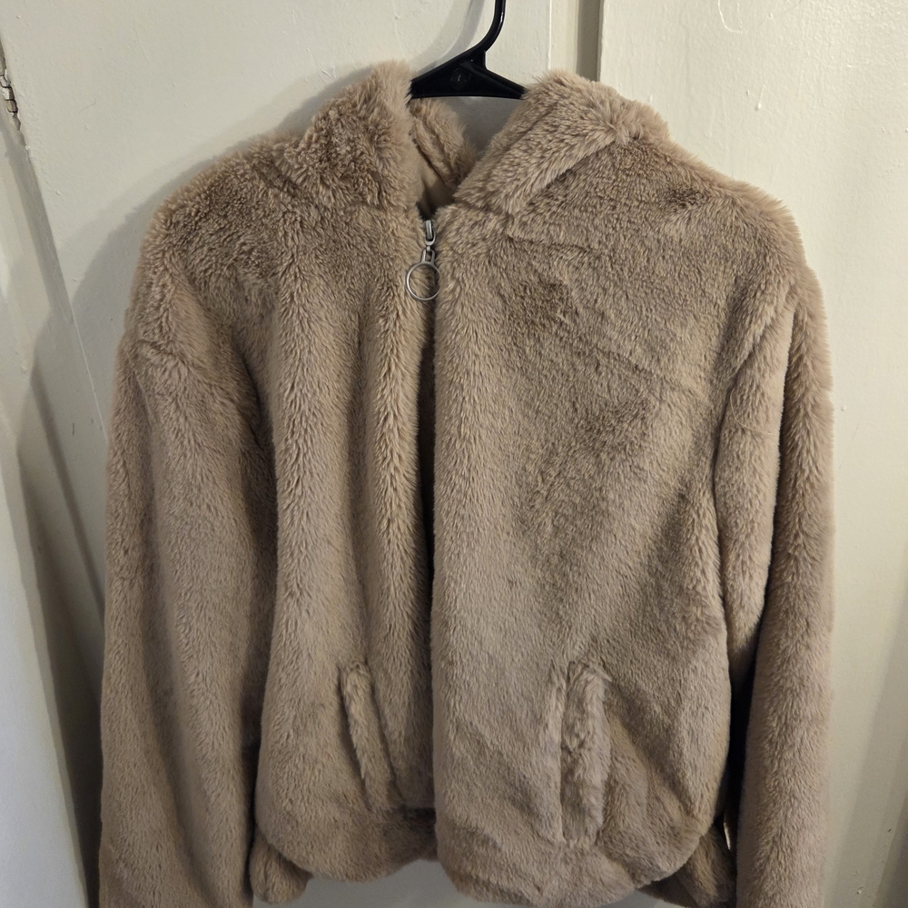Cozy Tan Faux Fur Jacket